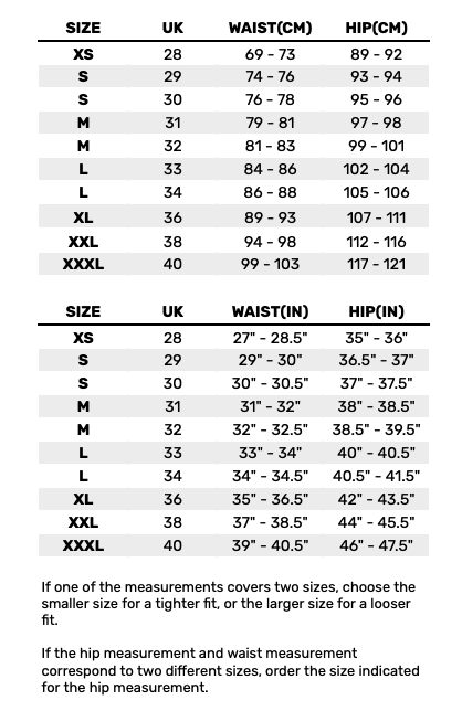 2026 RVCA MENS JEANS  Size Chart